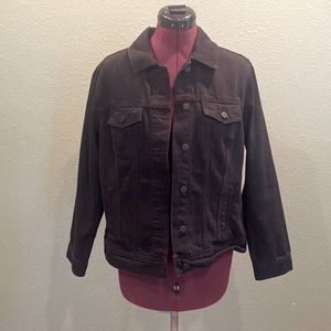 EUC Large jean jacket, black